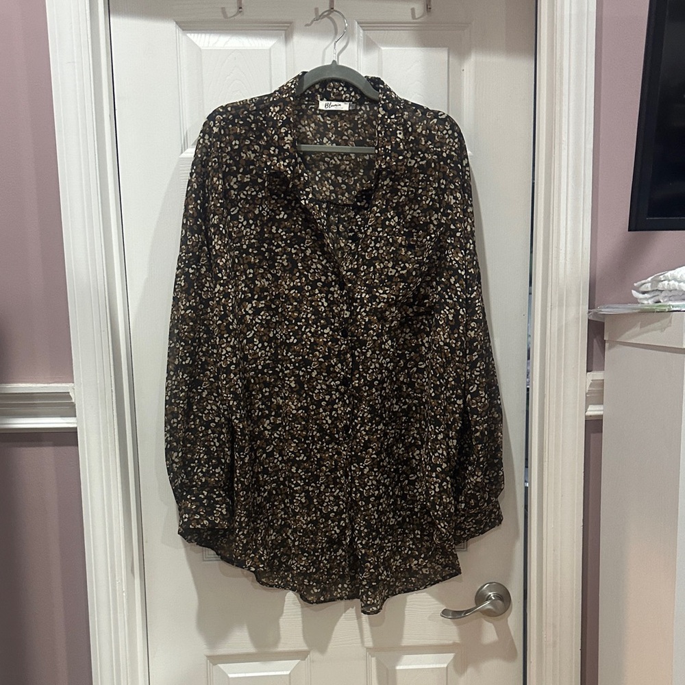 Floral Black Blouse